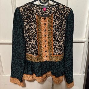 Vince Camuto Floral Print Peplum Blouse